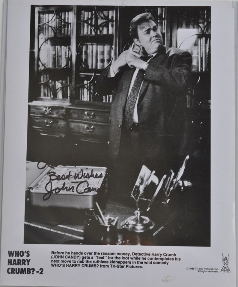 JOHN CANDY hand signed, autographed 8x10 from Whos Harry Crumb wCOA