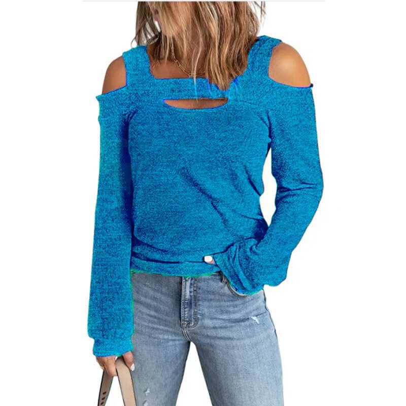 Budgetg Clothing T Shirts for Women Vintage Long Sleeve Autumn T-shirts Solid Casual Tops Woman Clothes