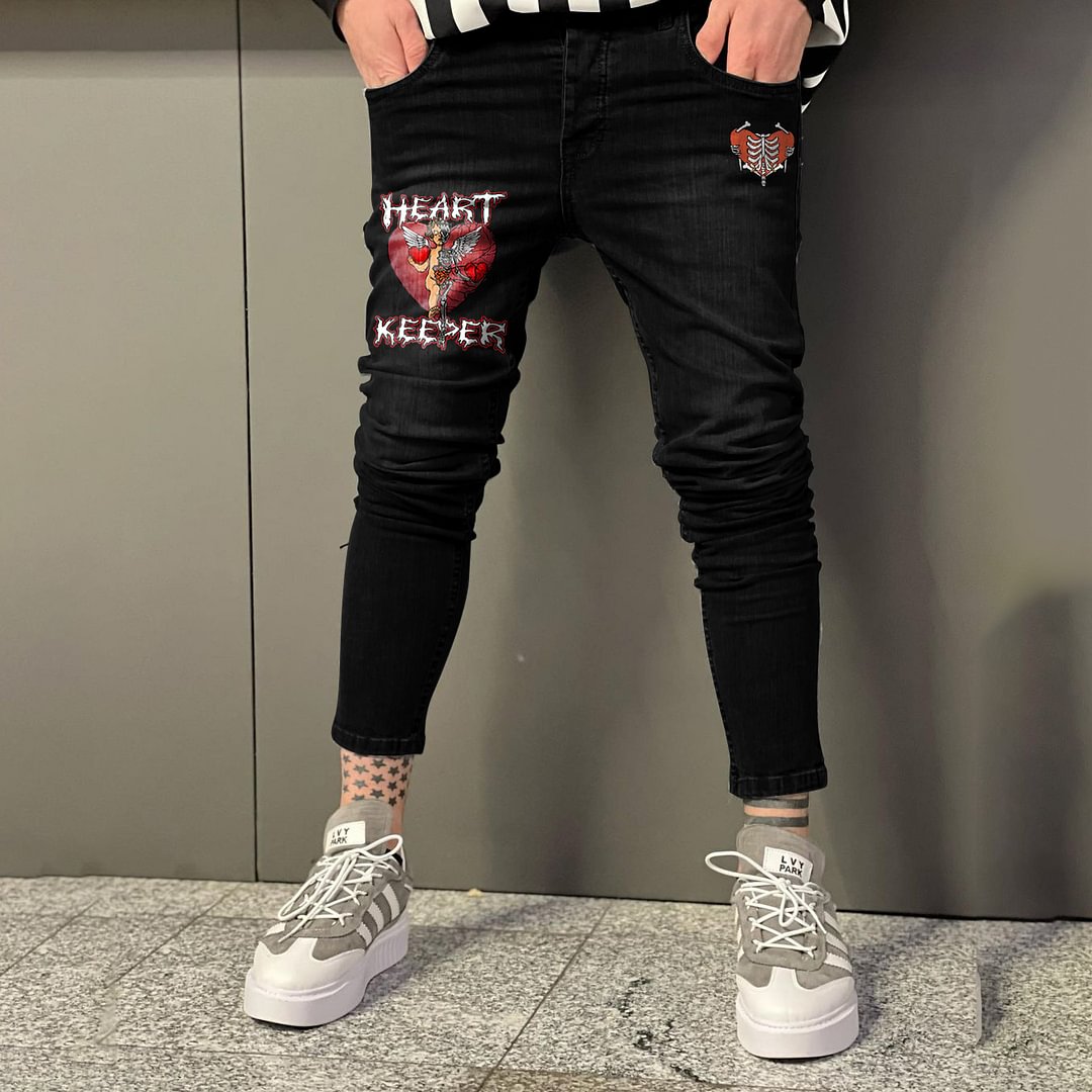 Casual retro fashion pencil pants street style jeans