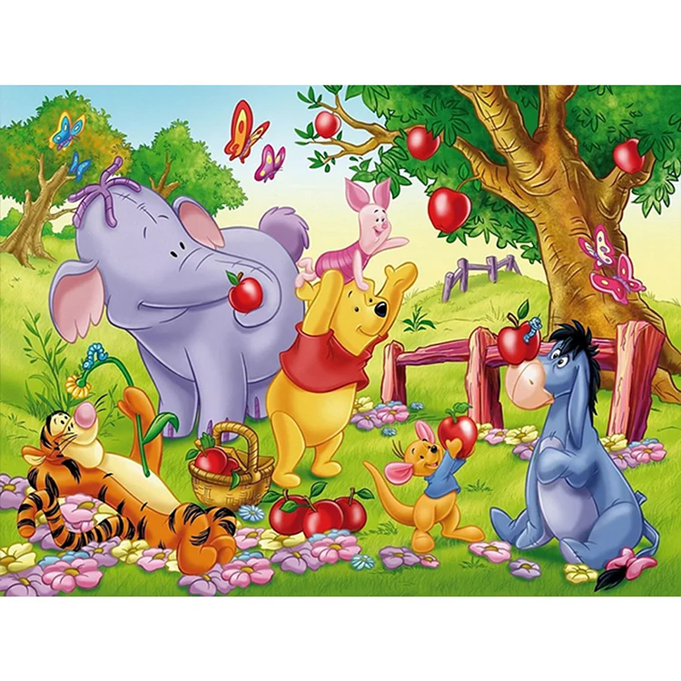 Winnie The Pooh And His Friends 40*30CM(Canvas) Full Round Drill Diamond Painting gbfke