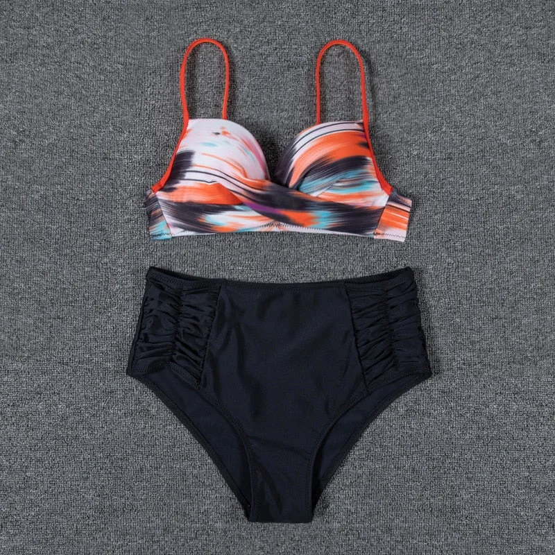 Swimwear Women Swimsuit Push Up Sexy Bikini 2021 Print Bikini Set Bathing Suit Two Piece Brazilian Beachwear Biquini Swimming XL