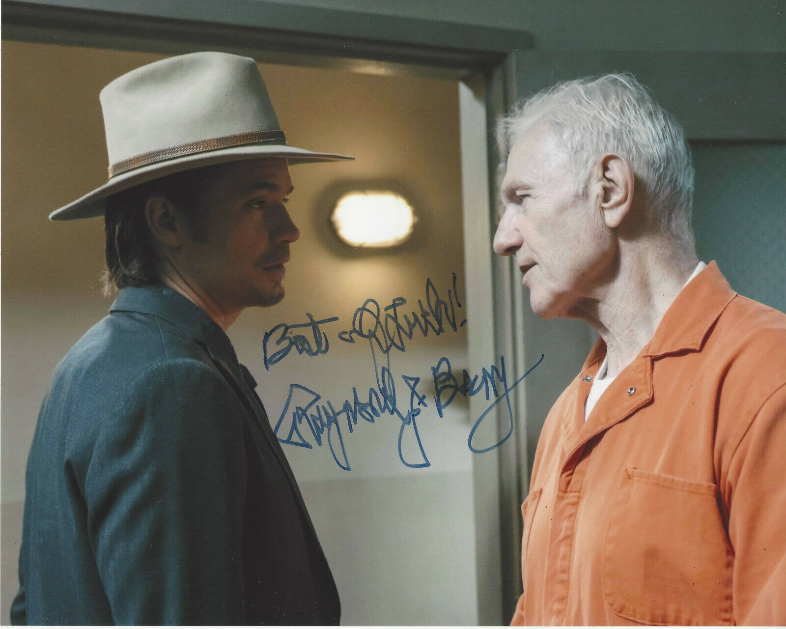 RAYMOND J. BARRY SIGNED AUTHENTIC 'JUSTIFIED' 8x10 SHOW Photo Poster painting w/COA ACTOR