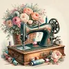 Flower Sewing Machine-11CT Stamped Cross Stitch 45*45cm/17.72*17.72in tapestrymarket