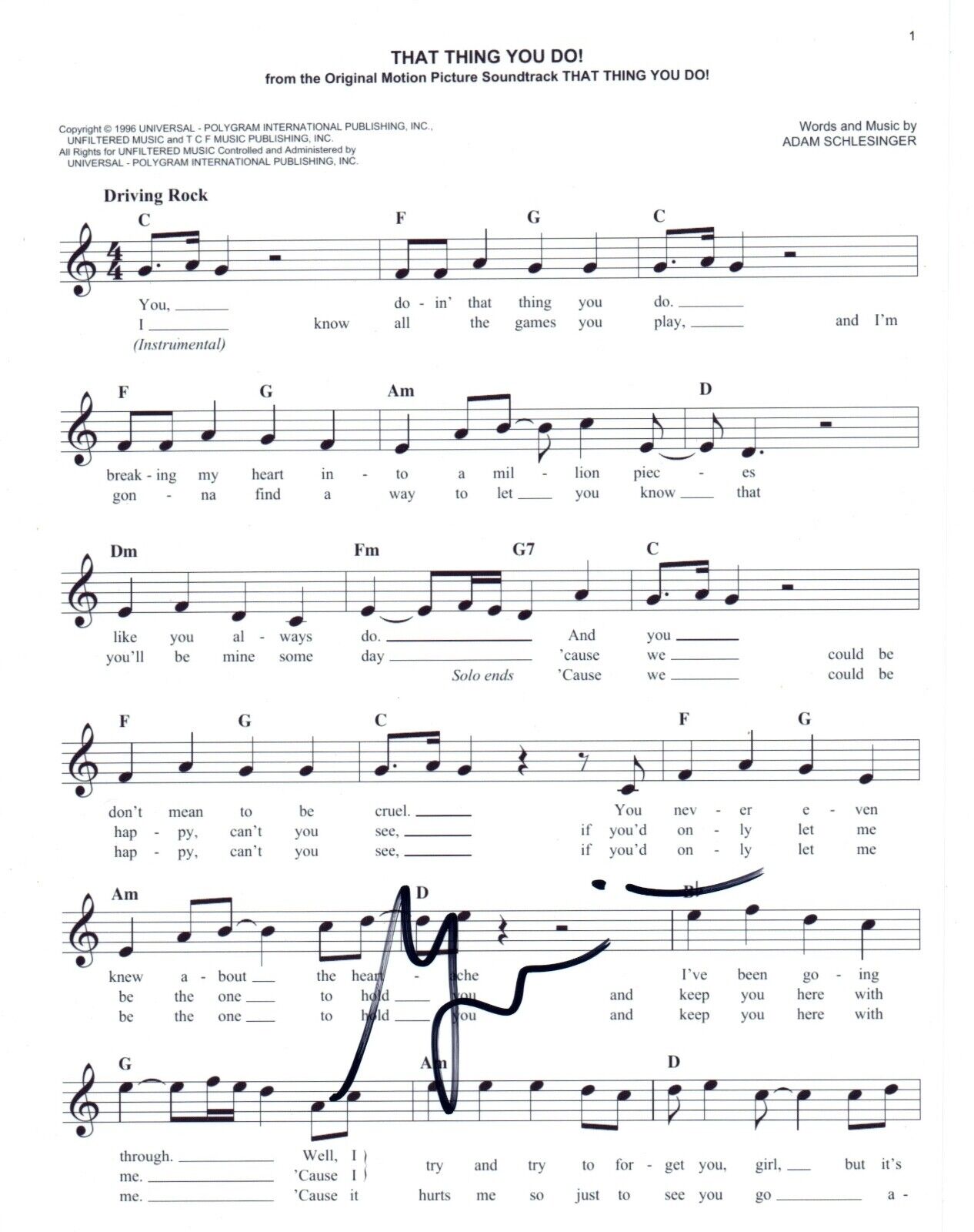 Mike Viola Signed Autographed 8x10 Photo Poster painting Lyric Sheet That Thing You Do COA