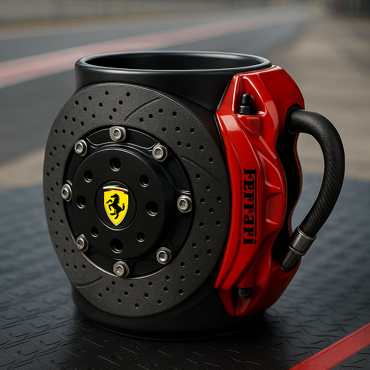 🏎️the coolest brake caliper mug with a car logos