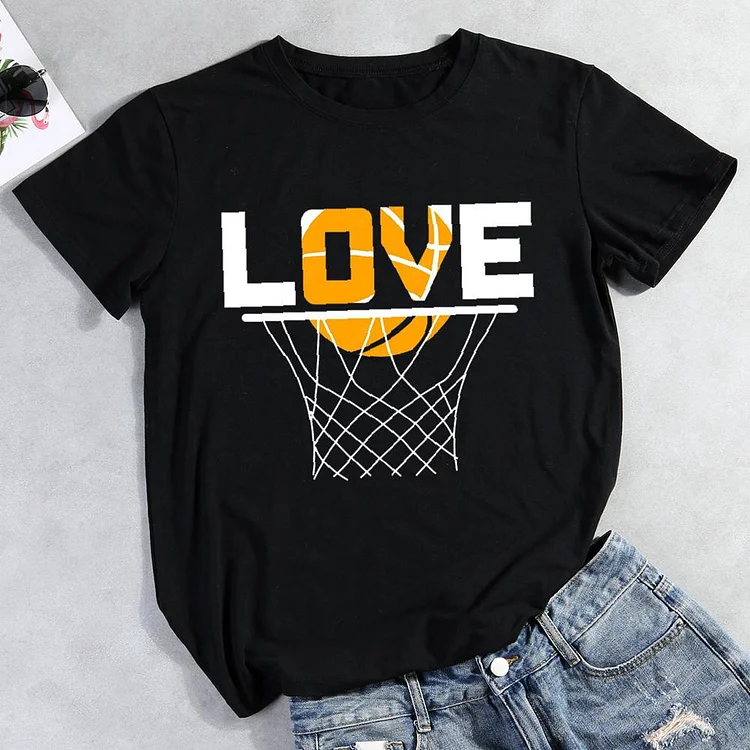 basketball Round Neck T-shirt-Annaletters