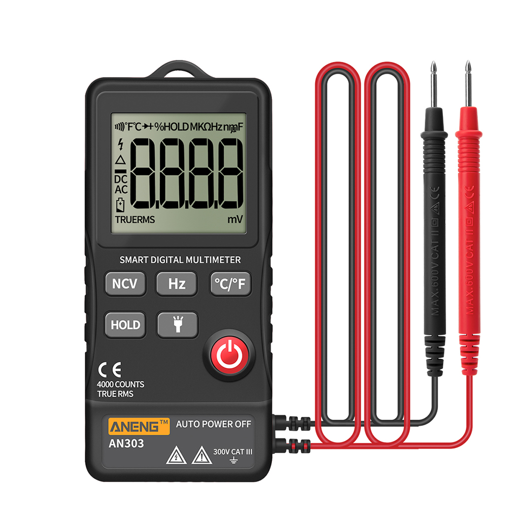 

ANENG AN303 Digital Multimeter True RMS 4000 Counts Display DC/AC Voltmeter, 501 Original