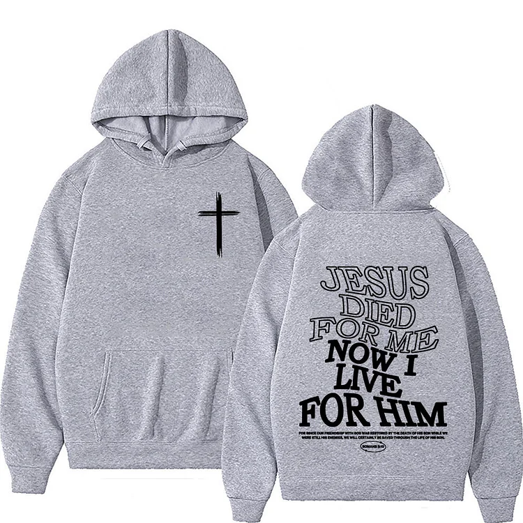 Christian Hoodie Streetwear Jesus Letters Print Vintage Sweatshirt Casual Hoodies at Hiphopee