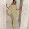 Women's Sequins Shining Cover Hip Slit Evening Gown