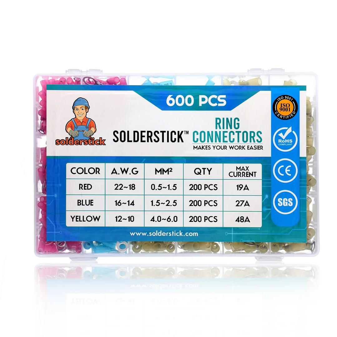 300PCS SOLDERSTICK RING/EYELETS CONNECTOR SET