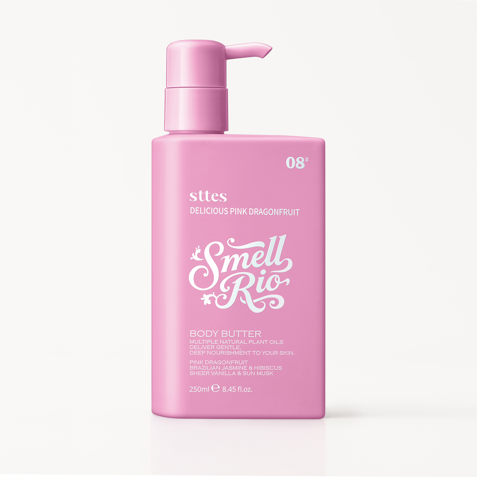 New Sttes 08 (Original 608) Body Lotion, 250ml/8.45 fl oz – Pink Dragonfruit, Jasmine & Vanilla Scent – Deep Moisturizing, Fast-Absorbing, Non-Greasy – For Dry Skin, Women & Men