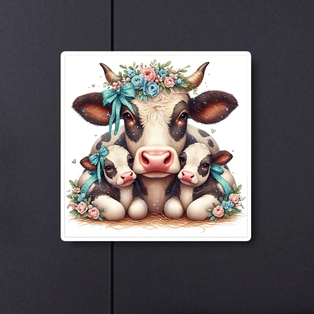 Diamond Painting - Full Round Drill - Cow Family(Canvas|30*30cm)