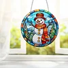 Diamond Painting Stained Glass Snowman Pendant