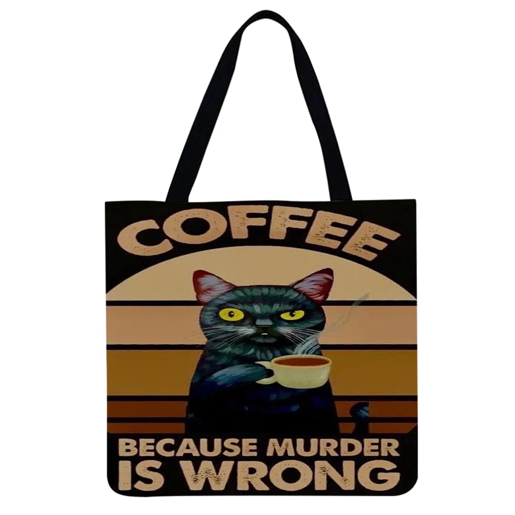 Linen Tote Bag - Cat