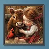 Diamond Painting-DIY Full Round Drill Girl And Animal