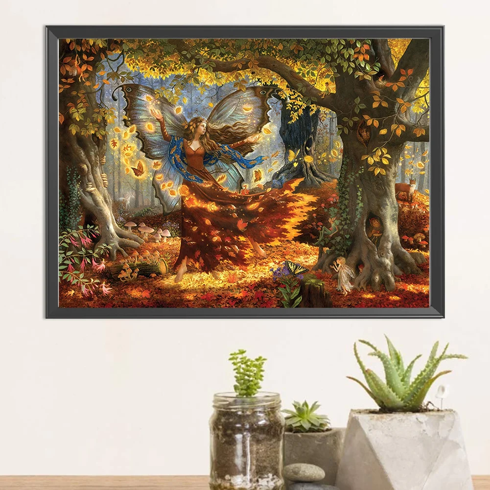 Partial AB Diamond Painting - Full Round Drill - Autumn Fairy(Canvas|60*45cm)