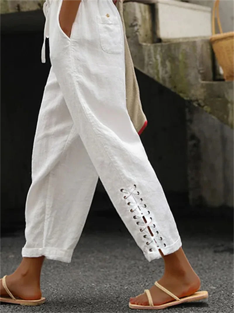 Casual Cotton Pocket Pants