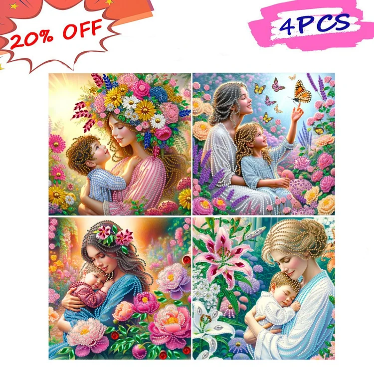 Mother And Son 30*30CM (Canvas) Special Drill Diamond Painting gbfke