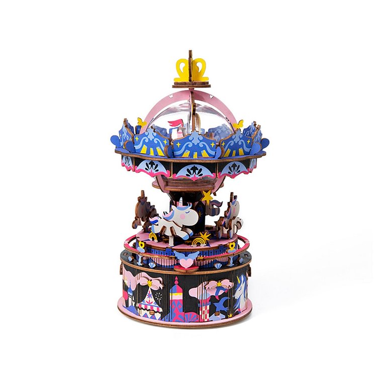  Robotime Online Rolife Starry Night Merry-go-round DIY Music Box AM44