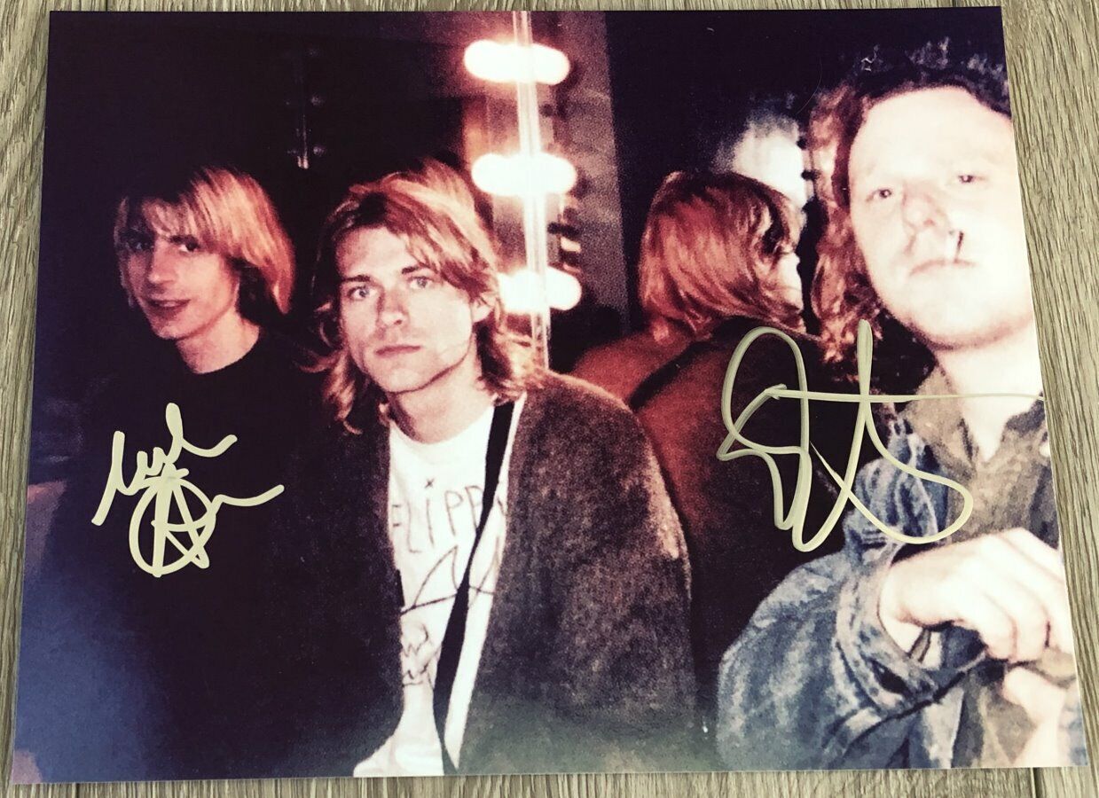 DAN PETERS & MARK ARM SIGNED MUDHONEY NIRVANA KURT COBAIN 8x10 Photo Poster painting w/PROOF