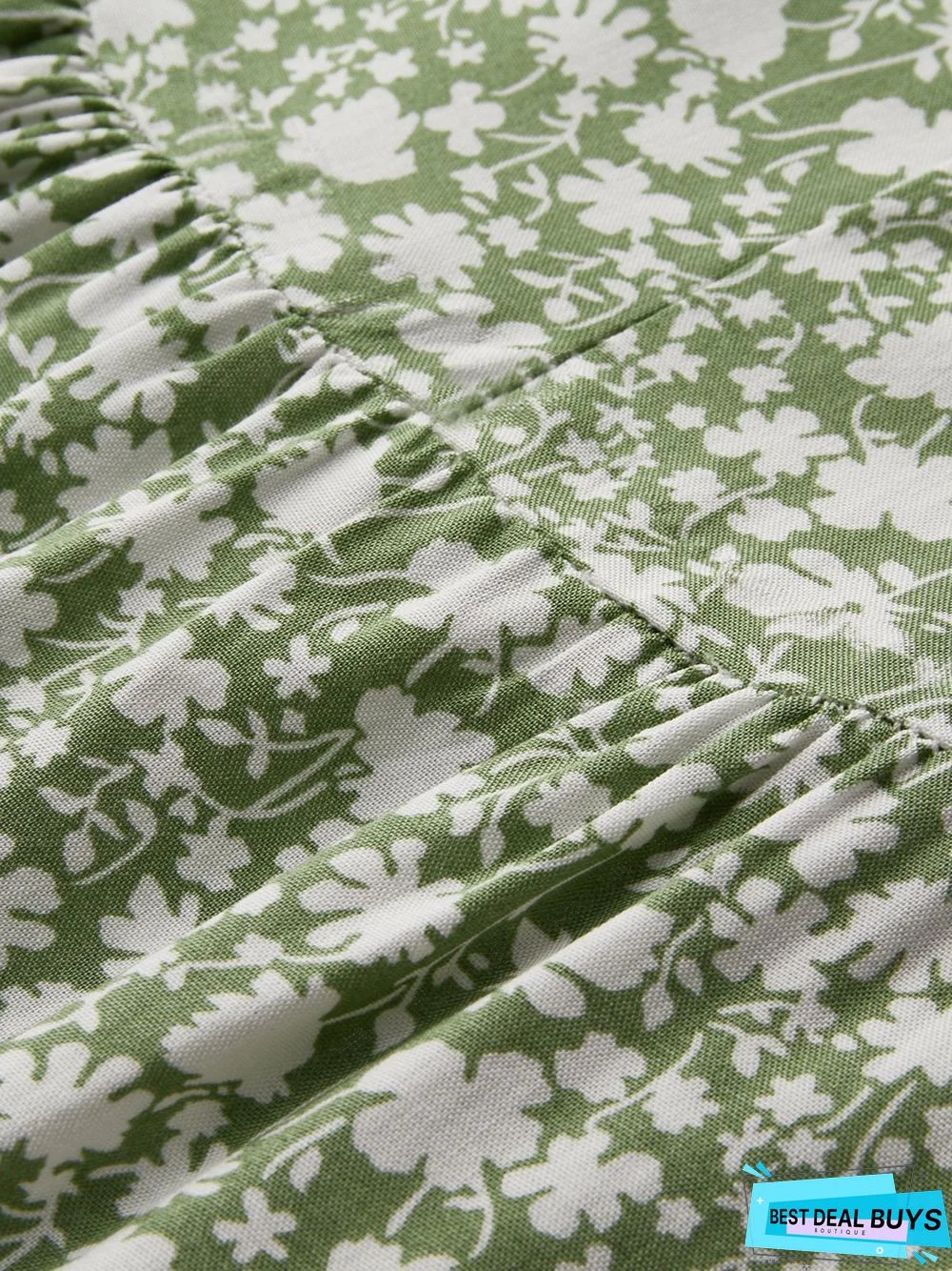 Boho Floral Print Short Sleeve Knee Length Dress