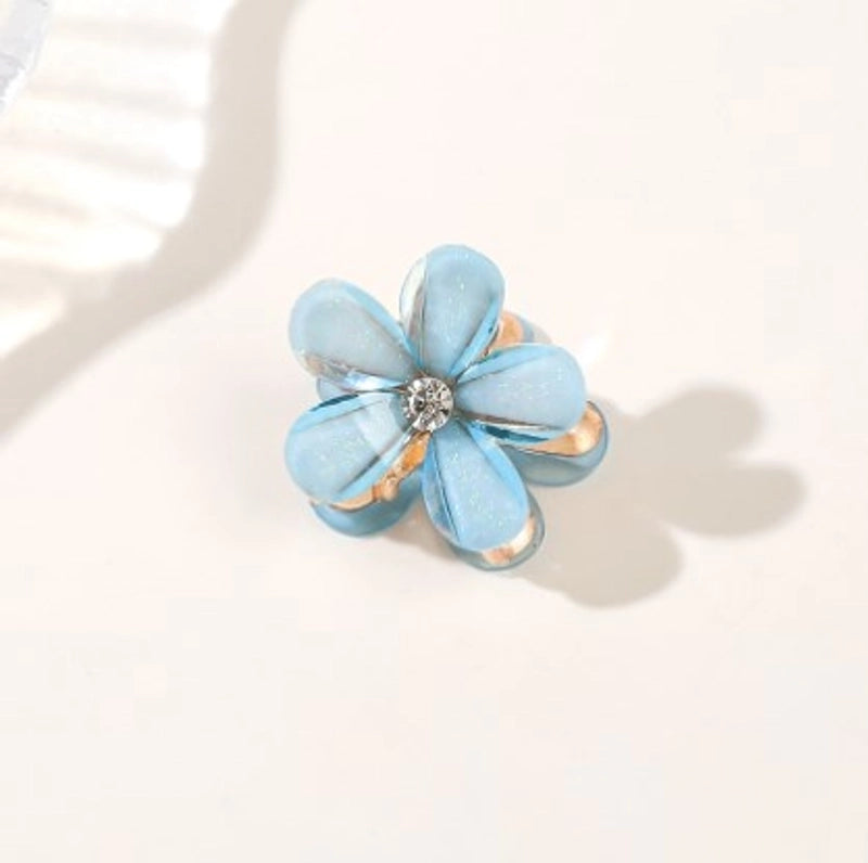 Women’s Sweet Minimalist Flower Metal Inlay Resin Rhinestones Pearl Hair Claws