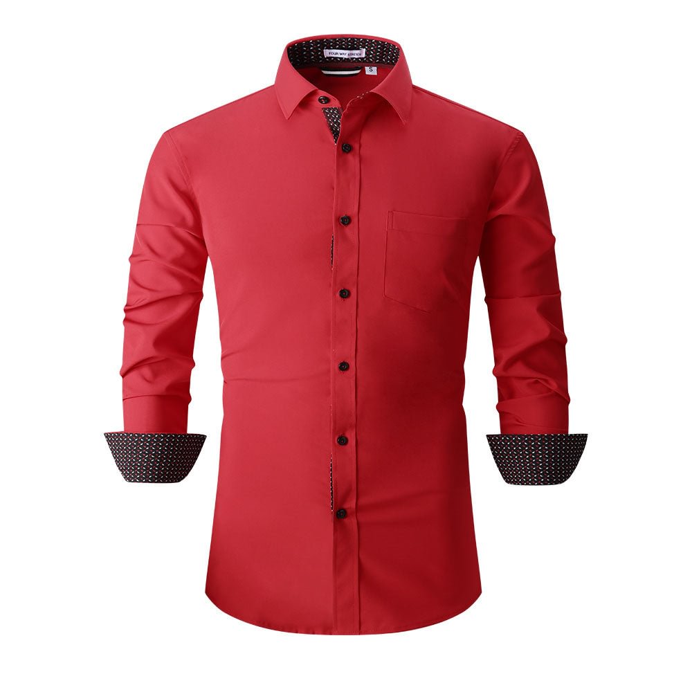 Men's Poli Stretch Shirt Red Alex Vando Fashion
