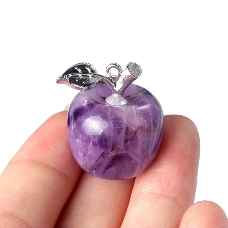 Cute Apple Natural Stone Polishing Crystal Charms2