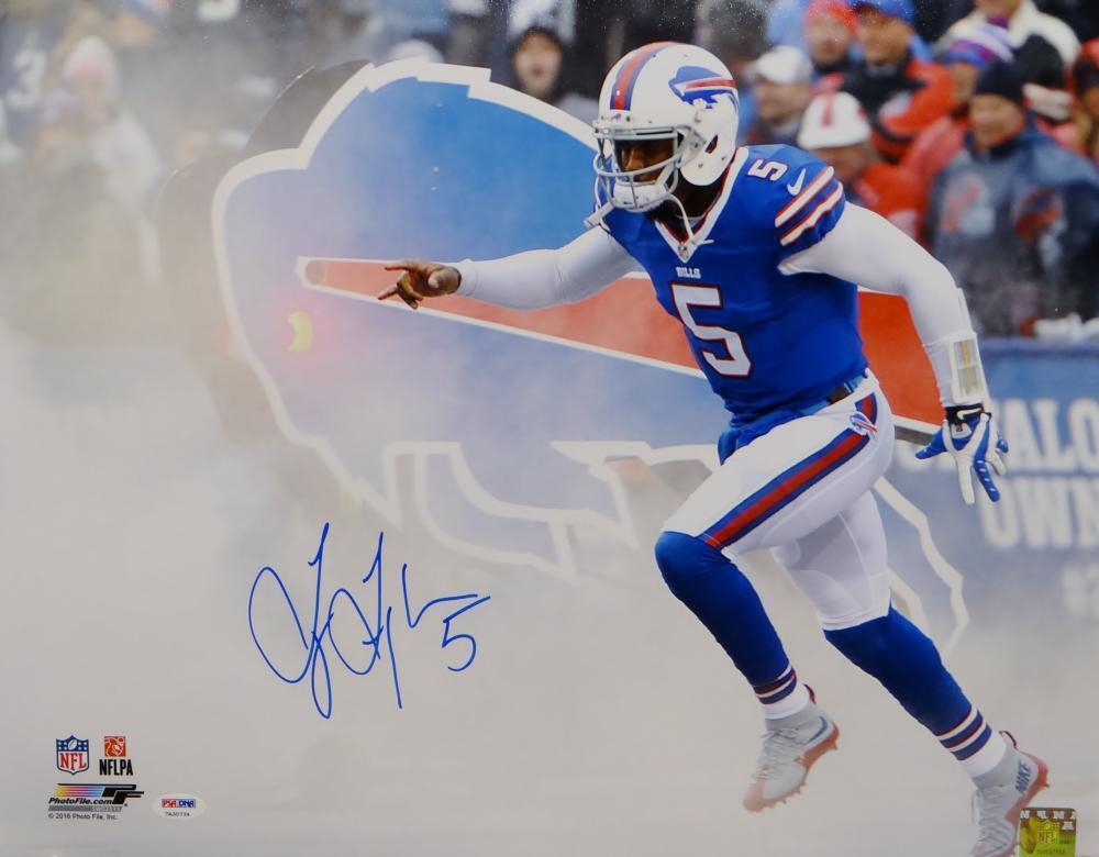 Tyrod Taylor Autographed Buffalo Bills 16x20 Smoke P.F. Photo Poster painting- PSA/DNA Auth