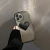 Night Hour Transparent Black 3D Heart Phone Case for iPhone 7-14 Cases