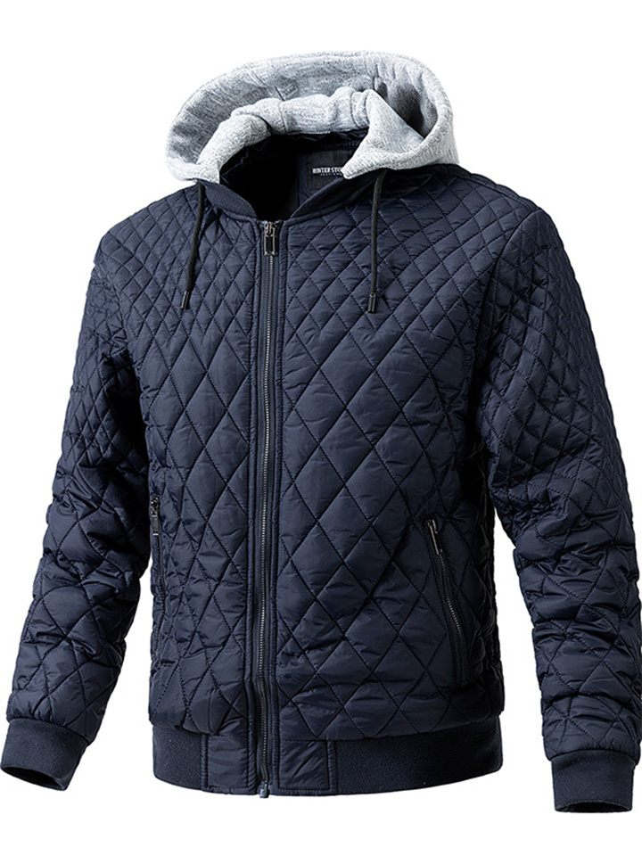 Winter New Solid Color Jacket Hooded Detachable Jacket Men's Casual Commuter Cotton Clothing Men's Clothing | 168DEAL