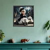 Vie d&rsquo;animaux de compagnie fille-plein diamant rond peinture-30 * 30cm