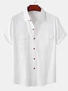 2022 Summer hot sale Men's Solid Color Double Pocket Comfortable Casual shirts