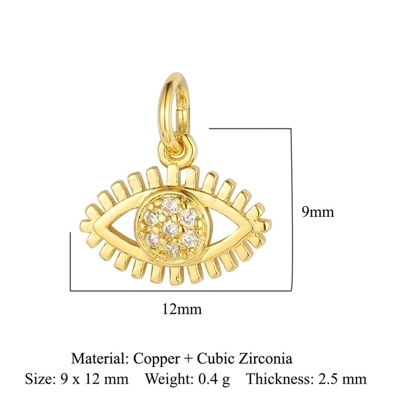 3 Pieces Retro Palm Crown Copper Plating Inlay Zircon 18k Gold Plated Charms Jewelry Accessories