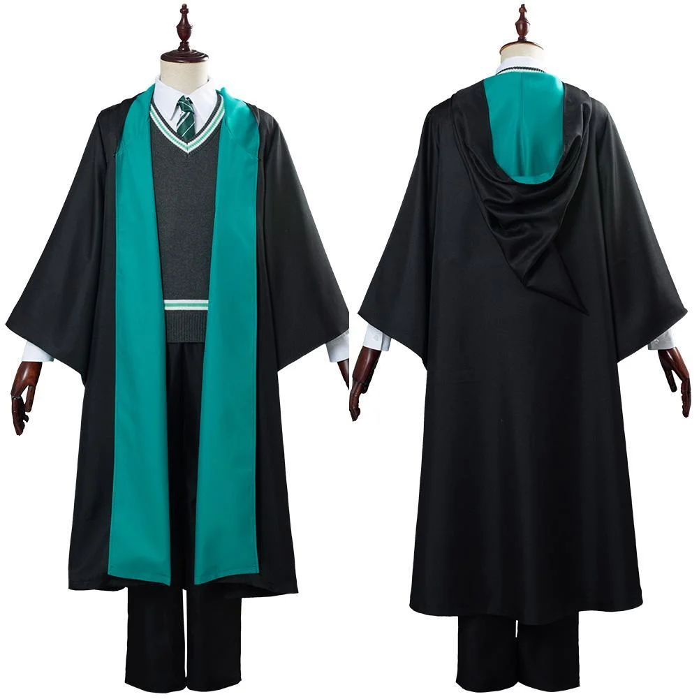 Harry Potter School Uniform Slytherin Robe Cloak Outfit Halloween Carnival Costume Cosplay Costume 1