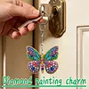 DIY Diamond Painting Keychain Kit, Double Sided 3D Printed Resin Base Rhinestone Bag Charm Ornament with Lobster Clasp, Complete Diamond Art Tools Set, Handmade Craft Gift for Women Adults Girls