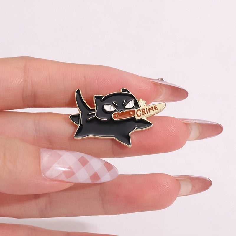 Cartoon Style Cute Pin Animal Letter Alloy Stamping Stoving Varnish Plating Unisex Badge Brooches Collar Pin