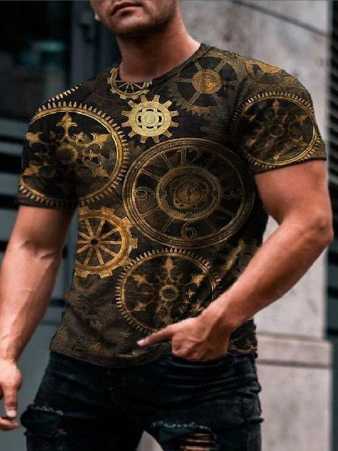 Vintage Print Fashion Short Sleeve T-shirt