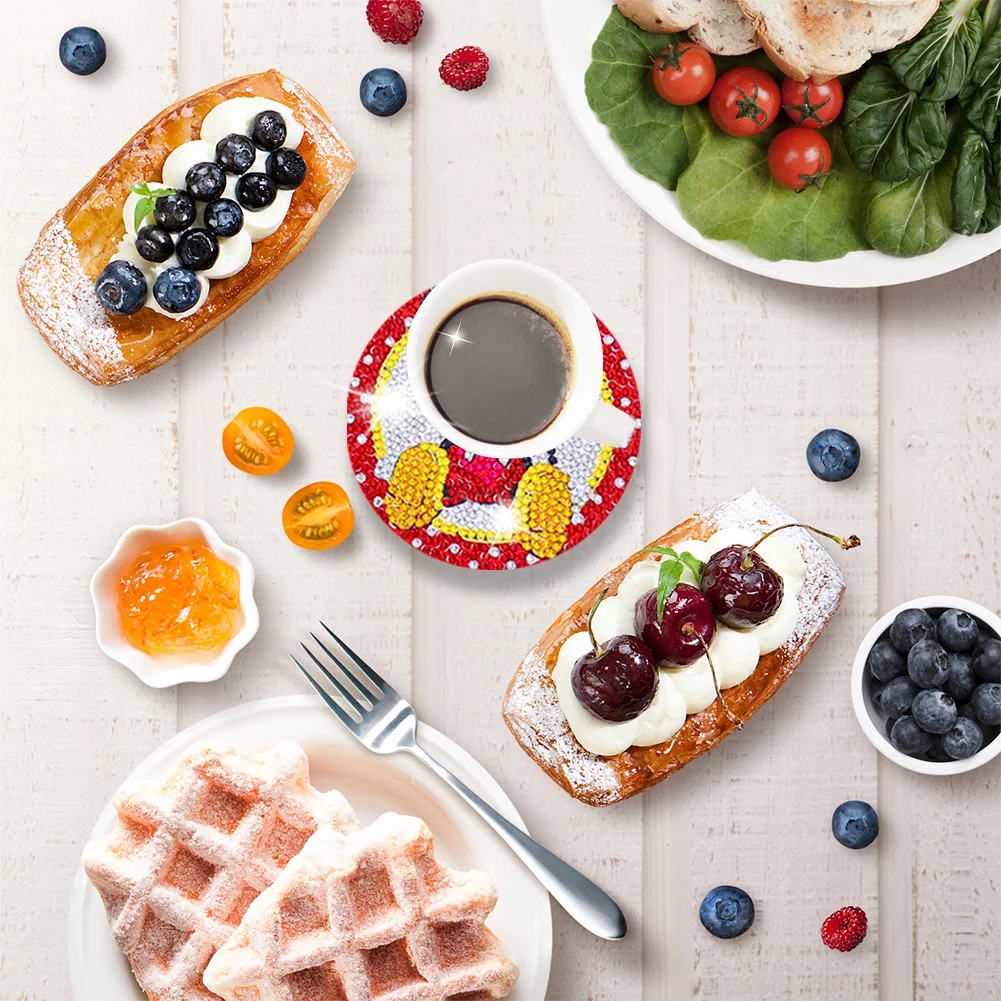 8pcs Mickey Mouse DIY Anti Slip Coasters Stackable Creative for Tabletop Protection