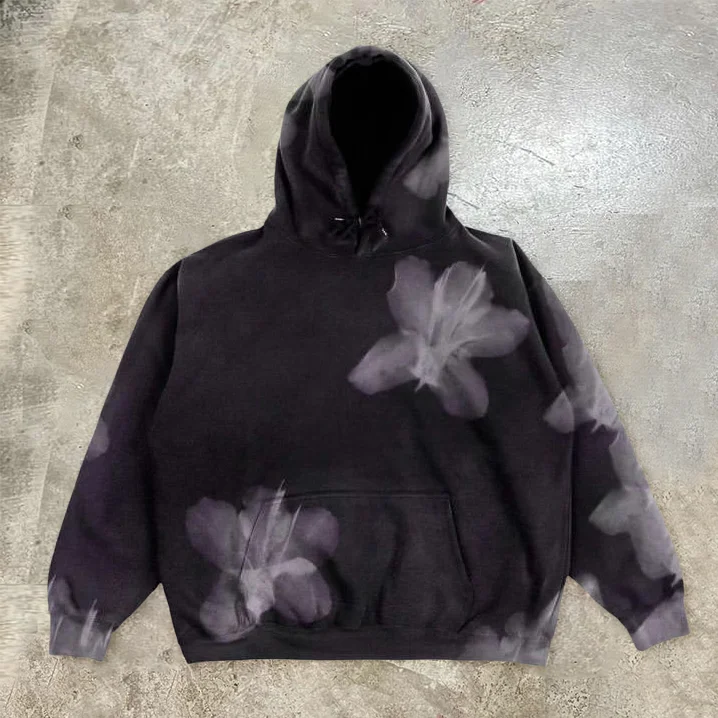 Fashion statement floral print casual hoodie