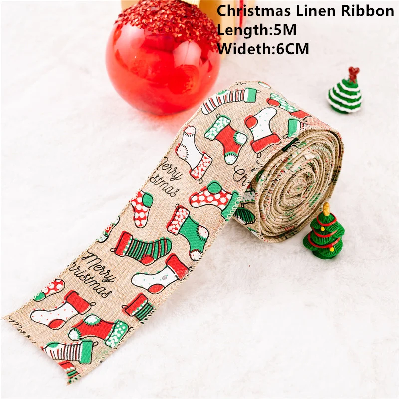 5m Christmas Santa Claus Ribbon Roll 