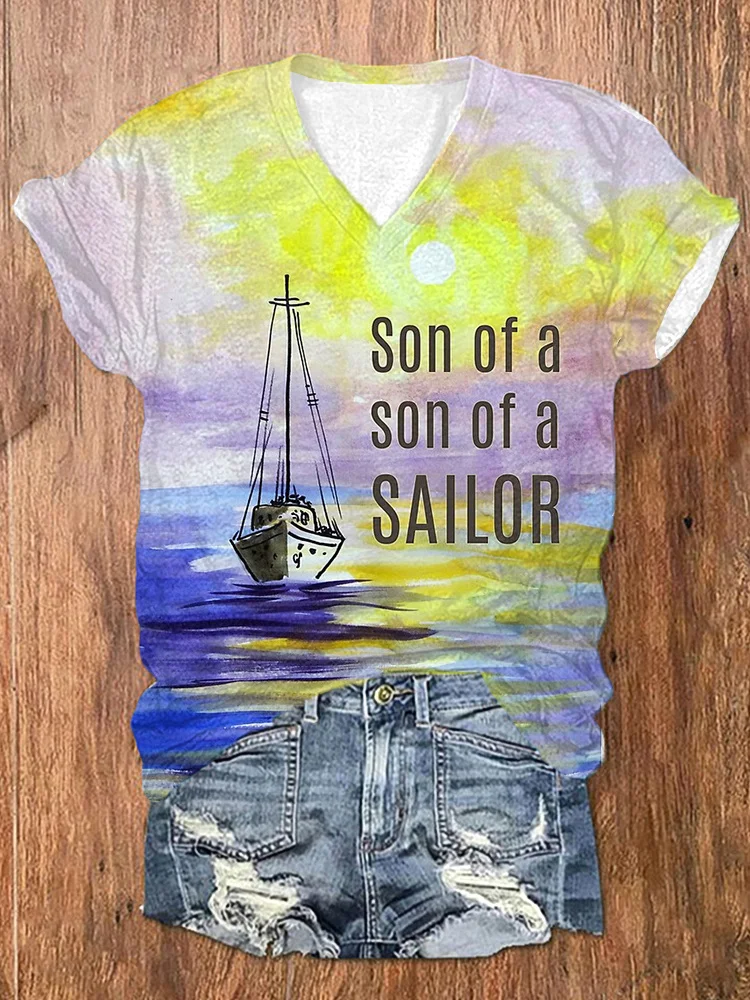 Women's Son Of A Son Of A Sailor Print Commemorative Jimmy T-Shirt