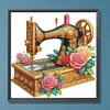 N&auml;hmaschine und Rosen - speziell geformte Diamantmalerei - 30*30cm