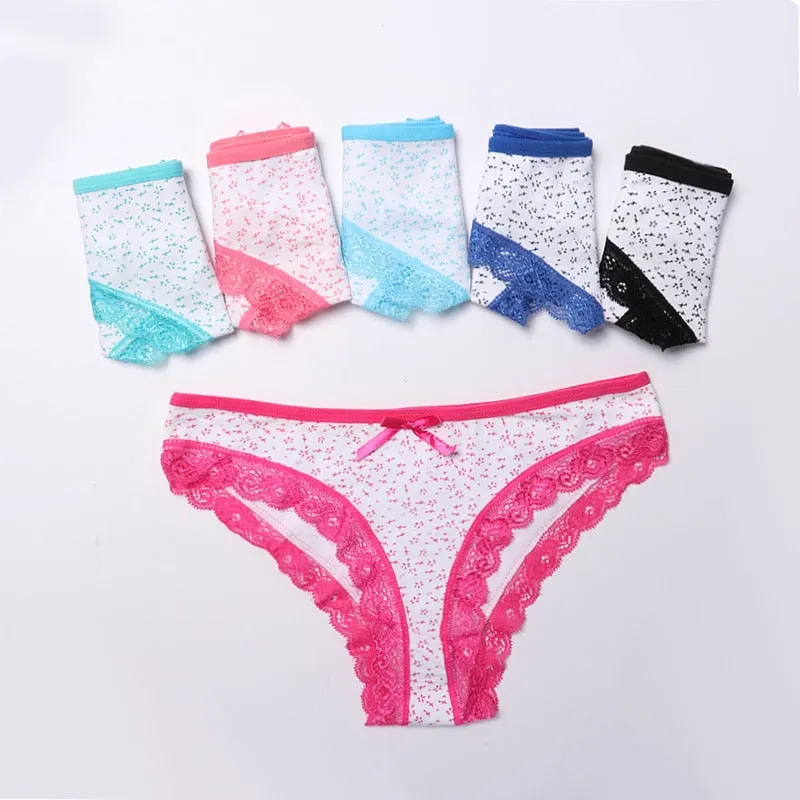 Underwear Women Panties Girl Briefs Sexy Lingeries Comfortable Cotton Shorts Underpants Solid Panty Intimates 5PCS