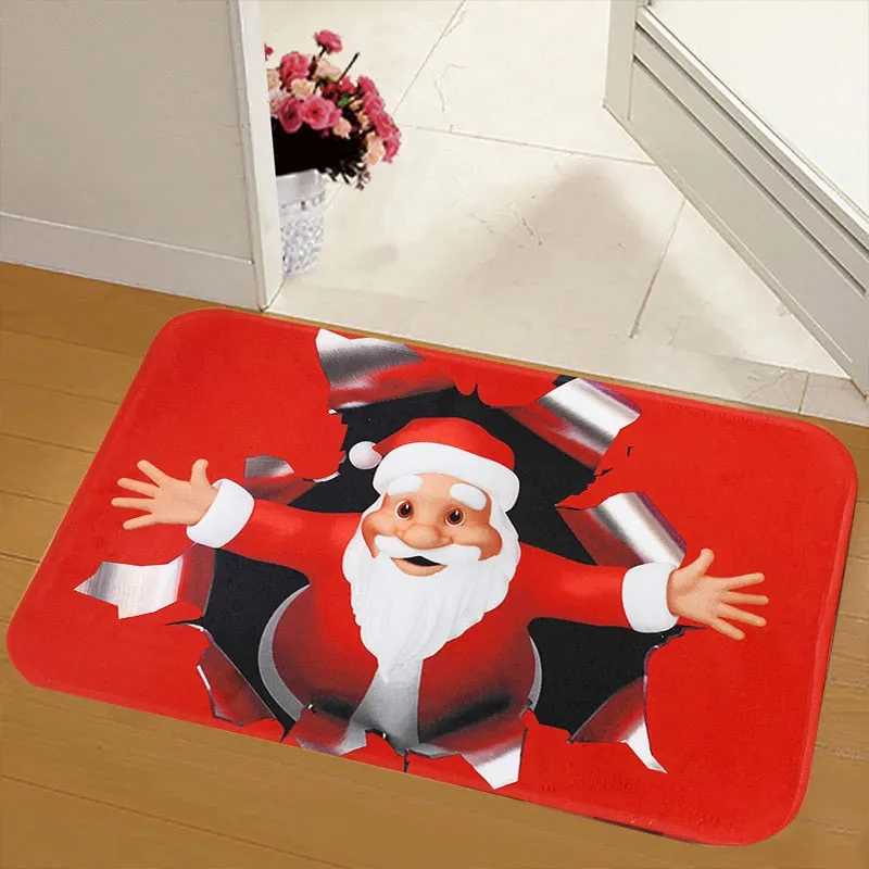Merry Christmas Mat Flannel Outdoor Carpet Christmas Decorations For Home Xmas Santa Ornament Navidad 2020 Noel New Year Gifts
