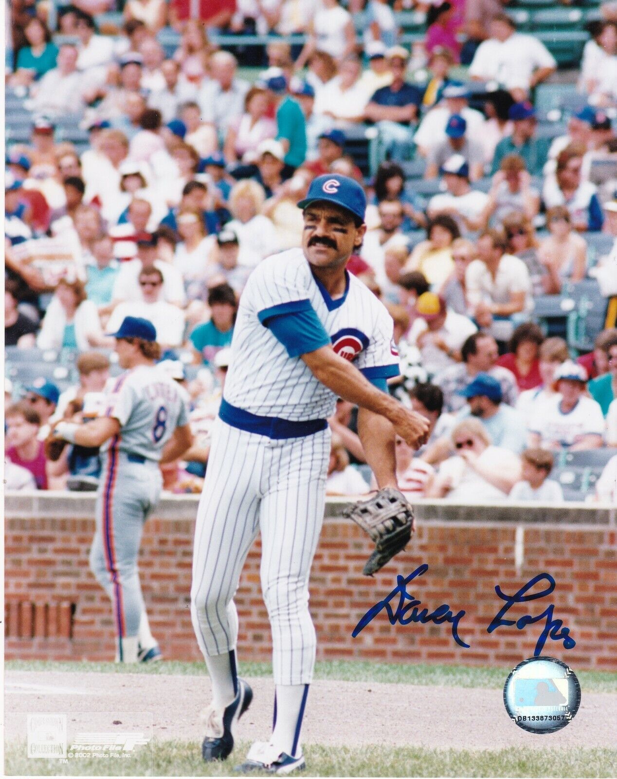 DAVEY LOPES CHICAGO CUBS ACTION SIGNED 8x10