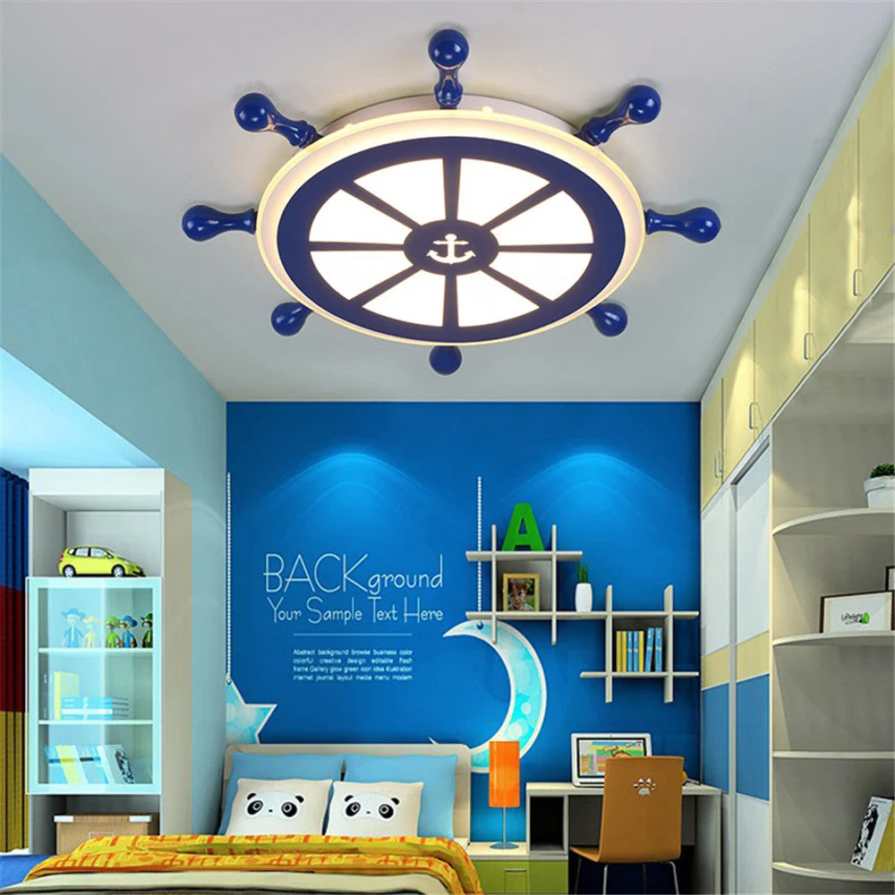 Modern Kids Room The Rudder LED Lamp Ceiling Light Novelty Cartoon Light Boy Bedroom Shop Colorful Lighting Fixture AC85-265V