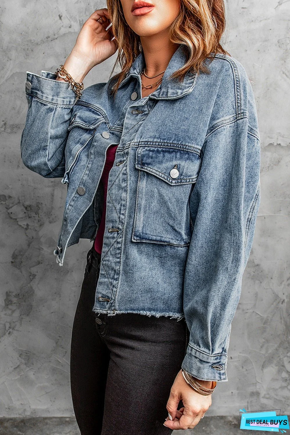 Fashion Sky Blue Denim Jacket