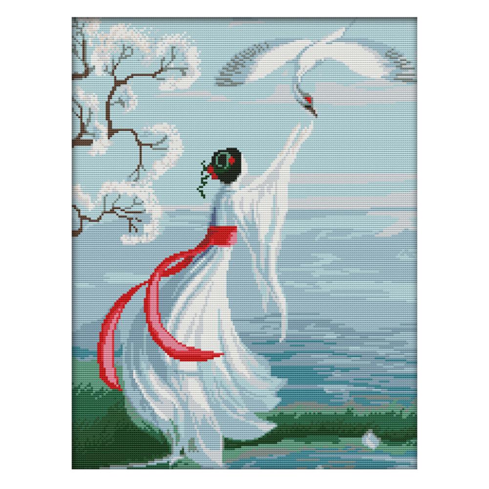 

Fairy - 14CT Stamped Cross Stitch - 38*47CM, 501 Original