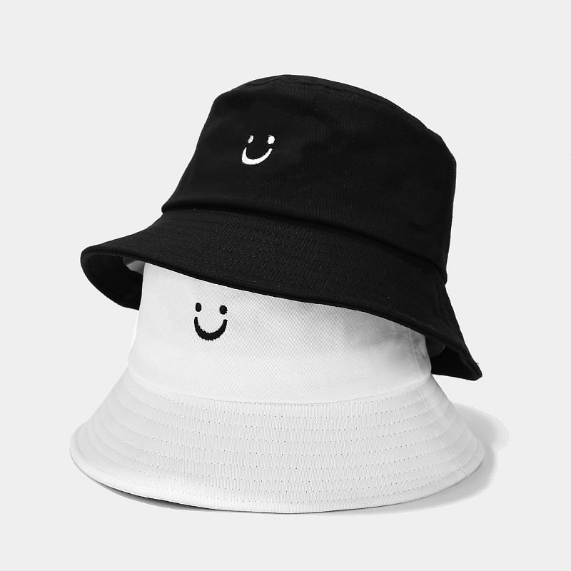 Unisex Embroidery Smile Face Bucket Hat